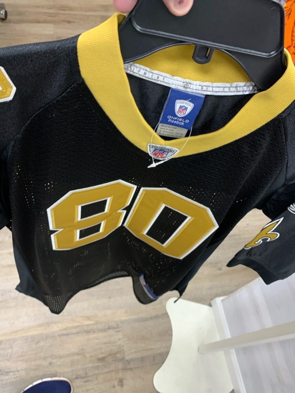 NFL Black and Gold #80 Football Jersey - Reebok - Picture 3 of 6